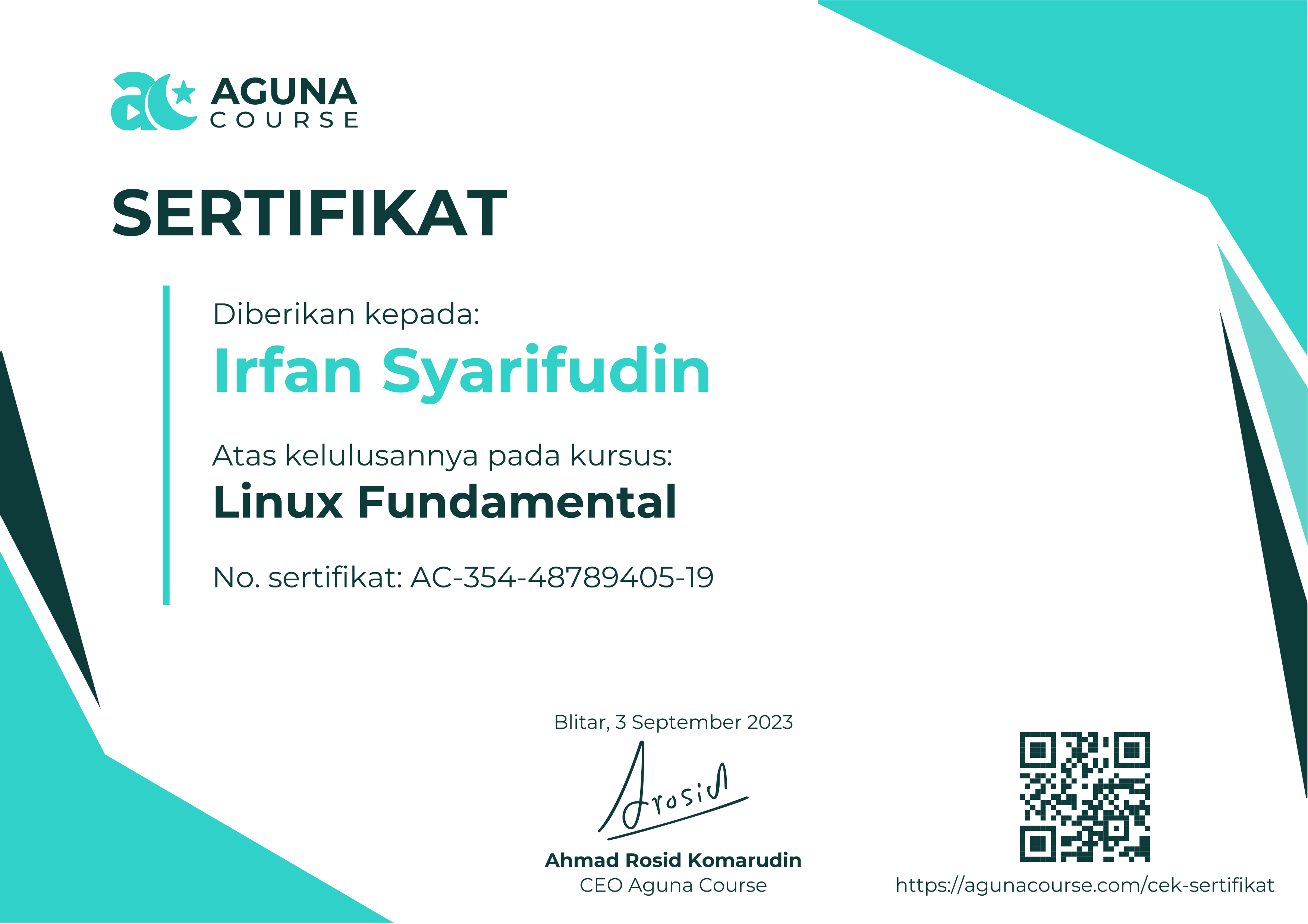 Sertifikat Linux